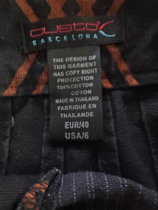 Custo Barcelona Patchwork Denim Mini Skirt in Blue, Black, Rust - Picture 3 of 5